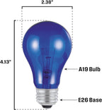 Westinghouse Lighting 0344520 25 Watt A19 Transparent Blue Color Light Bulb, Incandescent Party Bulb, Medium Base, 6 Pack