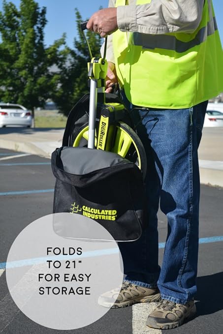 Calculated Industries #6575 DigiRoller Plus III 12.5 Inch Estimators Electronic Distance Measuring Wheel with Large Backlit Digital Display; Measure in Feet, Inches, Meters, Yards; FREE Carrying Pack