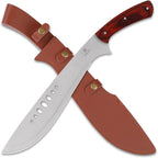 REAT Machete Heavy Duty with Leather Sheath,19-inch Full Tang 420 Stainless Steel Blade with Wood Handle,Machetes for Yard Work, Cutting Trees,Camping,Hunting