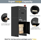 Package Delivery Boxes for Outside, Parcel Drop Boxes with Lock, Custom Address Stickers Package Drop Boxes for Outside is Weatherproof,Package Delivery Box for Porch,Need to Install (14.5*17.5*43 in)