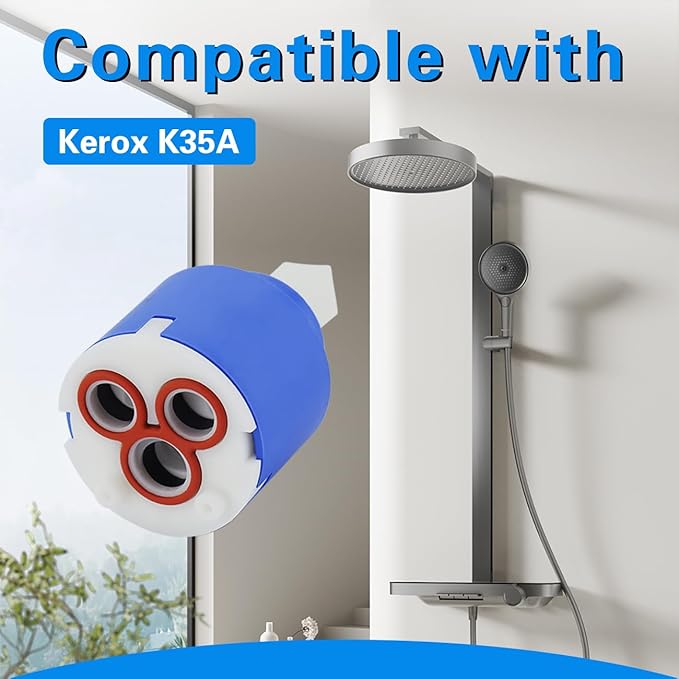 K35A Faucet Cartridge, Replacement Cartridge Compatible with La Torre, Gerber, Danze & Moen, Single Lever Shower Tub Repair, Tub Faucet Cartridges, Kitchen & Bathroom Faucet Cartridge Replacement
