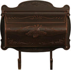 Special Lite Floral Horizontal Wall Mount Mailbox - Copper Aluminum Mailbox for Wall Mount - SHF-1001-CP