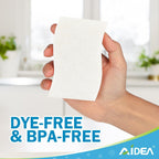 AIDEA Non-Scratch Scrub Sponge-6Count, Sponges Kitchen, Natural Sponge for Non-Stick Cookware, Cellulose Sponges for Dishes, Cleaning Power for Kitchen, Bathroom, Household