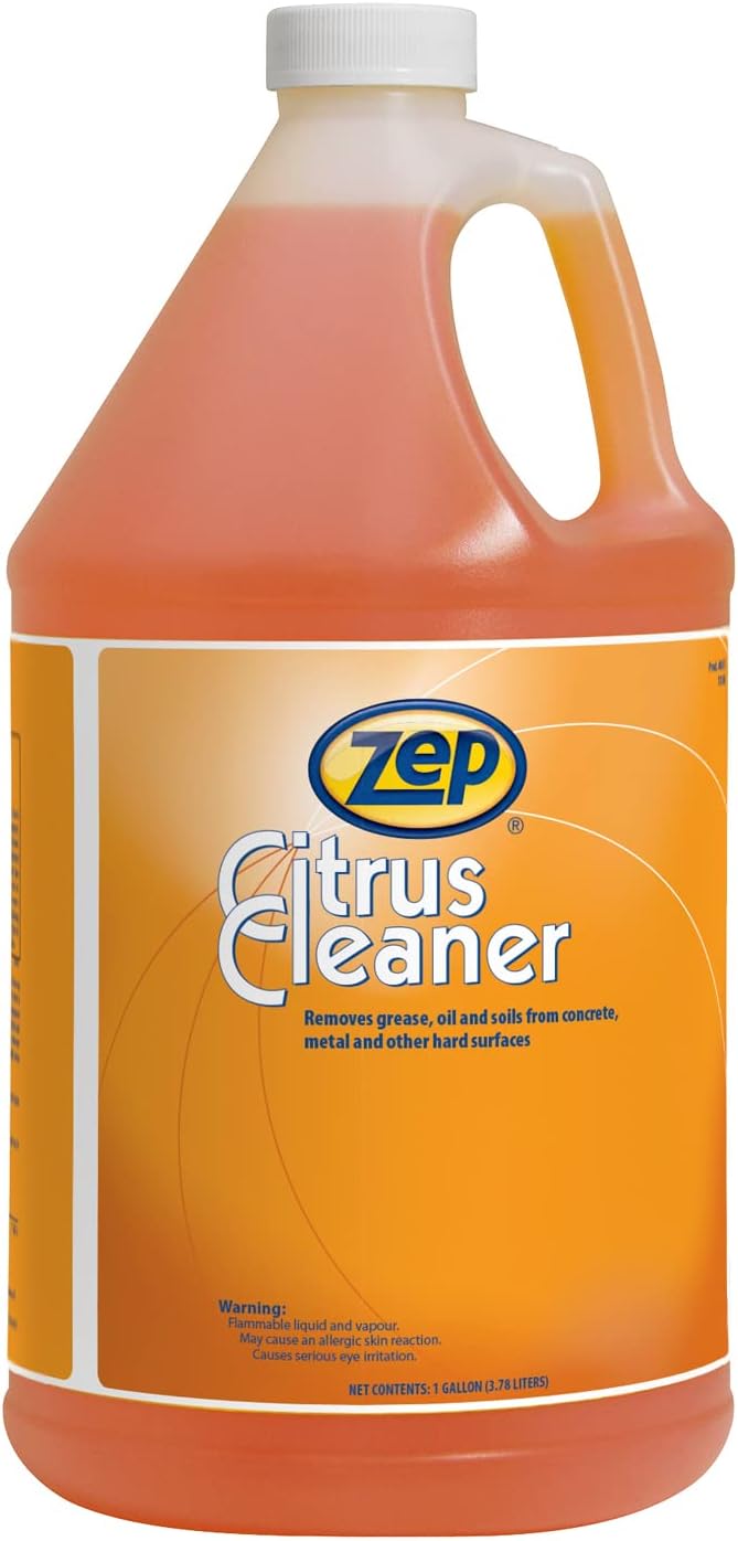 Zep Citrus Cleaner and Degreaser - 1 Gallon (Case of 4) 45524 - Concentrated, Removes Grease, Grime, Oil and Soils from Concrete, Metal and Other Hard Surfaces