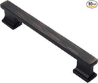 Alzassbg 10 Pack Oil Rubbed Bronze Cabinet Pulls, 5 Inch(128mm) Hole Centers Kitchen Cabinet Handles for Cabinets and Drawers AL3061ORB