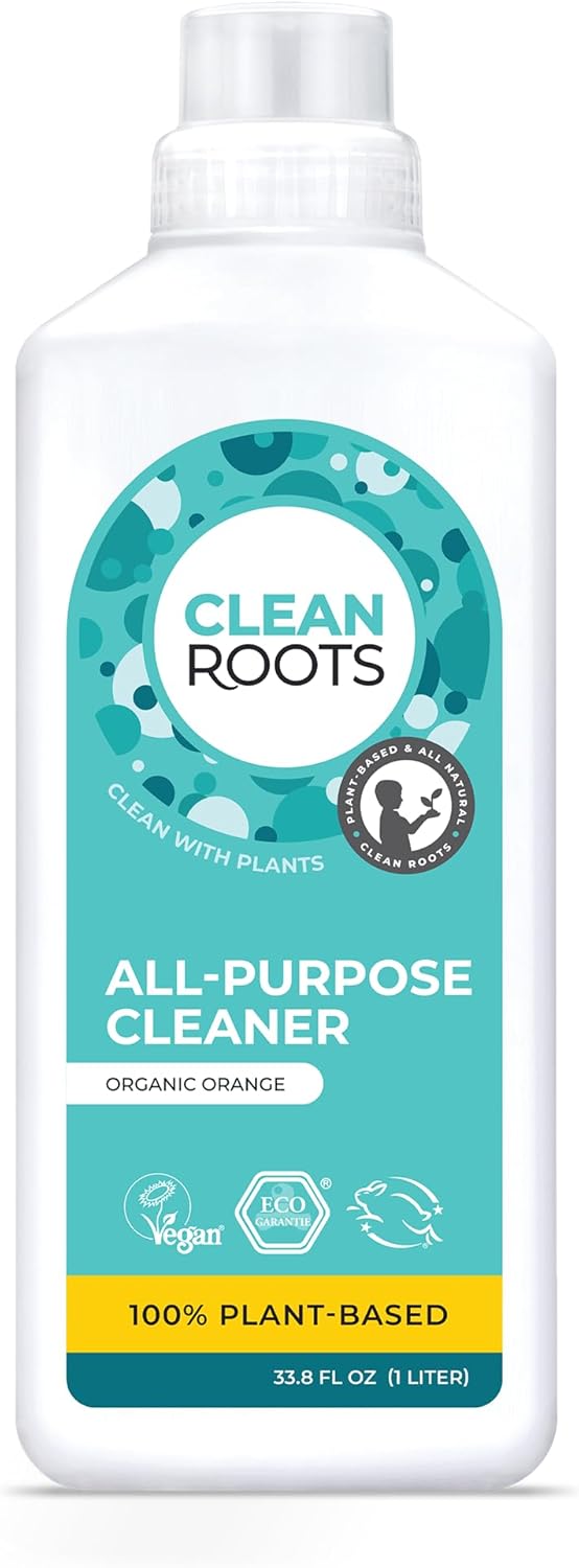 All-Purpose Cleaner – EcoGarantie Certified, 100% Plant-Based Formula, Made with Organic Ingredients, Scented with Organic Orange Essential Oil – 33.8 fl oz (1 L), Pack of 2