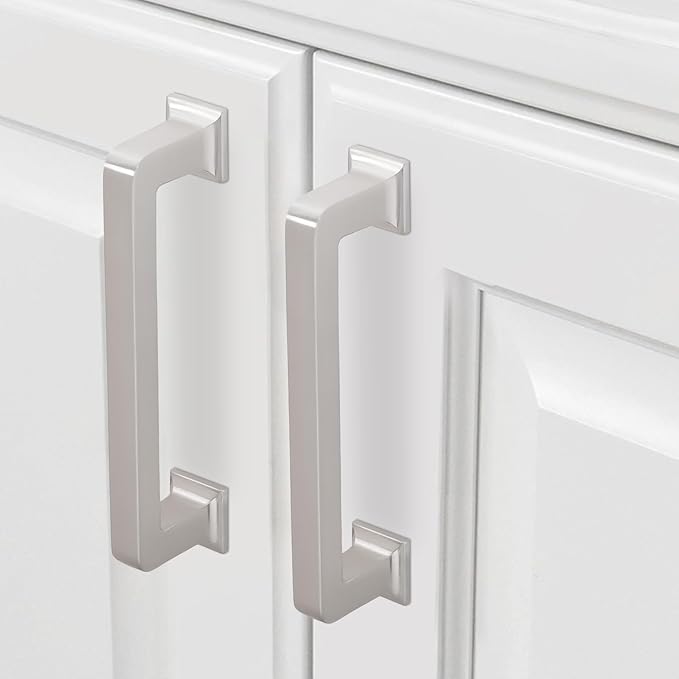COTYKILEY 10 Pack 3.75 Inch(96mm) Brushed Satin Nickel Cabinet Handles Kitchen Cabinet Pulls Cabinet Door Handles Kitchen Cabinet Hardware Cupboard Drawer Pulls Dresser Handles