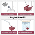 2-inch Universal Toilet Flapper, Rubber Seal Toilet Flapper Replacement Kit for Toilet Tank Compatible with American Standard, Kohler, Gerber, Toto Toilet 2 Pack (Red)