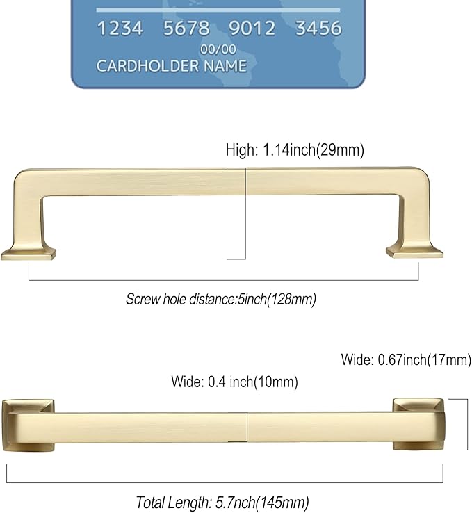 5 Inch 20 Pack Brushed Brass Cabinet Pulls - Gold Kitchen Cabinet Hardware