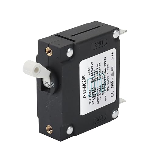 GLOSO J Type Toggle Hydraulic Magnetic Single Pole Circuit Breaker AC/DC Manual Reset Switch Yachts Campers Caravans White Toggle, 20A, J1P