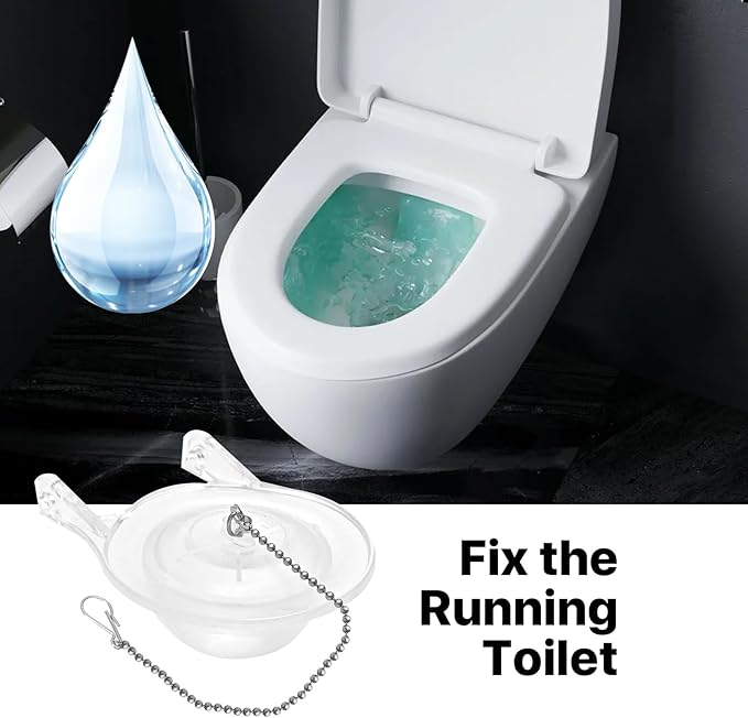 3-Inch Toilet Flappers Replacement Kit for Gerber 99-827, 3 Inch Toilet Flush Valve with Stainless Chain and Hook, High Performance Silicone Toilet Flapper - Reliable Toilet Flapper (Clear 2 PCS)