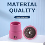 2pcs #12 TIG Welding Cup Pink Ceramic Cup 3/32'' Diffuser for WP-9 WP-20 WP-25 Series TIG Welding Torch Accessories