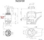 25mm Faucet Cartridge Certification Ceramic Tap Replacement Cartridge Mix Tap Inner Cartridge for Single Lever Faucet, Monobloc Bathroom or Kitchen Mixer Faucets