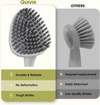 Heavy Duty Scrub Brush with Long Handle, Grout Cleaner Brush, Stiff Bristles Scrub Brushes for Cleaning Bathtub, Bathroom, Shower, Tile, Carpet, Kitchen, Sink (Green)