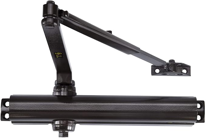 CLG HARDWARE Heavy Duty Commercial Door Closer DC8016 - Slim Line - Surface Mounted, Grade 1- ADA & UL 3 Hour Fire Rated, Adjustable Size 1-6 for Entrances & Aluminum Storefronts - US10D Dark Bronze