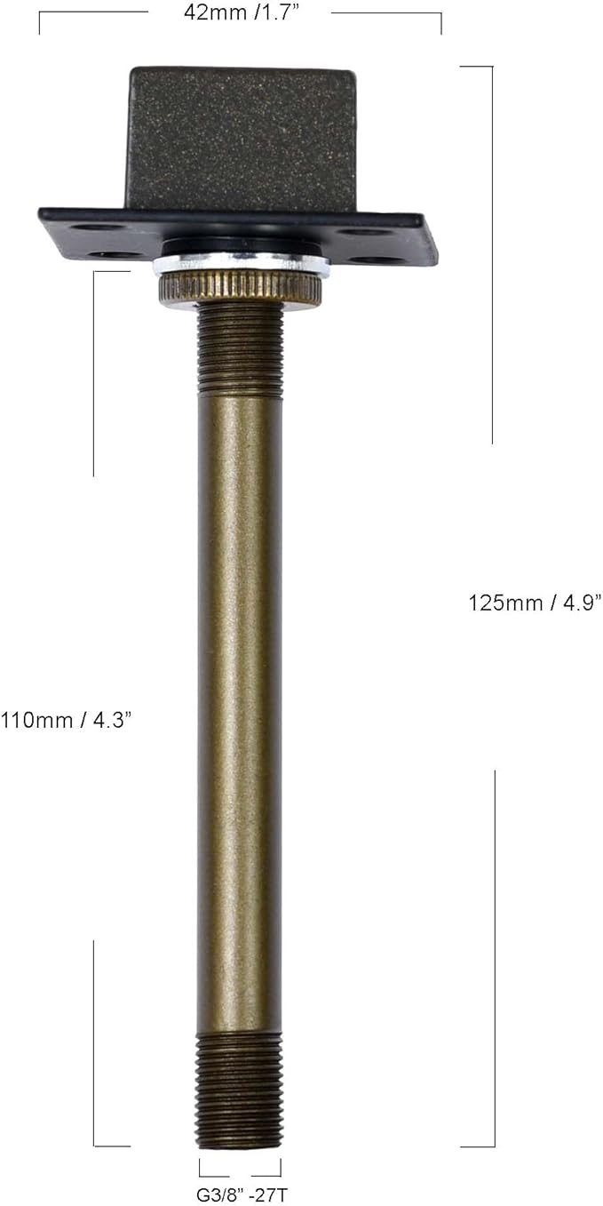 Bieye SS038 Lampshade Support with Finial for Tiffany Style Stained Glass Floor Lamp Table Lamp (G3/8 110mm Square)