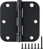 42 Pack Ball Bearing Door Hinges Matte Black 3.5 Inch 5/8"Radius Round Anti Squeak Interior 3-1/2"Flat Iron Bifold Standard Office Bedroom Indoor for Doors 3 ½" Hardware Control Home Decor Essentials