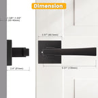 knobelite 2 Pack Dummy Door Handles,Matte Black Square Door Levers,Non-Turing Single Side Knob Pull for Closet French Doors