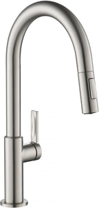 KRAUS Oletto Single Handle Pull Down Kitchen Faucet in Spot Free Stainless Steel, KPF-2820SFS