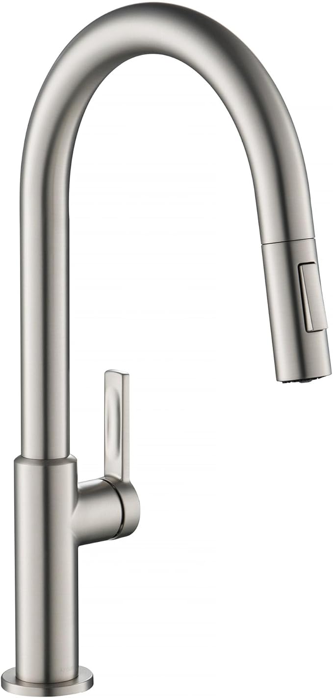 KRAUS Oletto Single Handle Pull Down Kitchen Faucet in Spot Free Stainless Steel, KPF-2820SFS