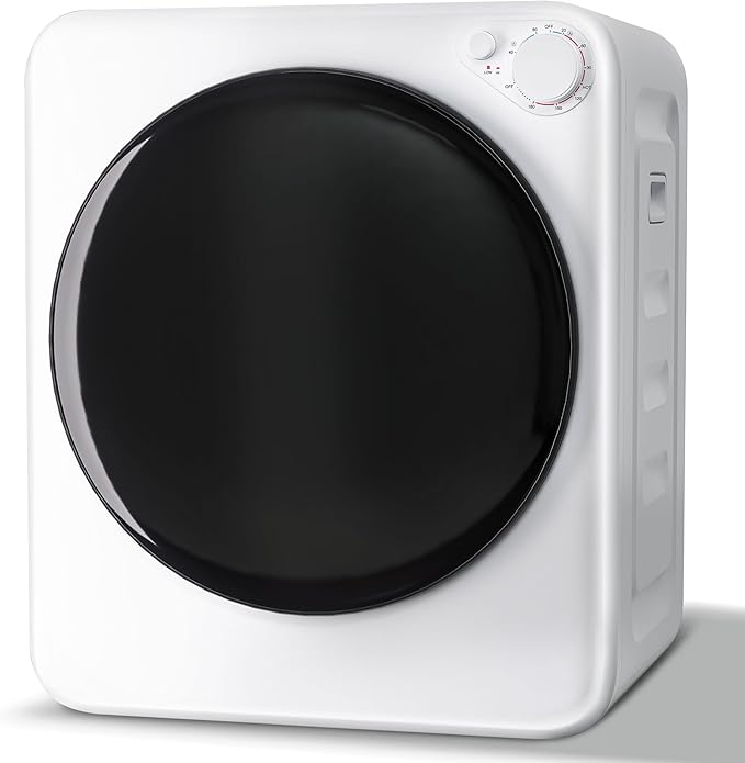 800W Electric Portable Clothes Dryer, High End Laundry Front Load Tumble Dryer Machine with Stainless Steel Tub, 5 Mode Simple Control Knob secadora de ropa for Apartment, Dorm, RV