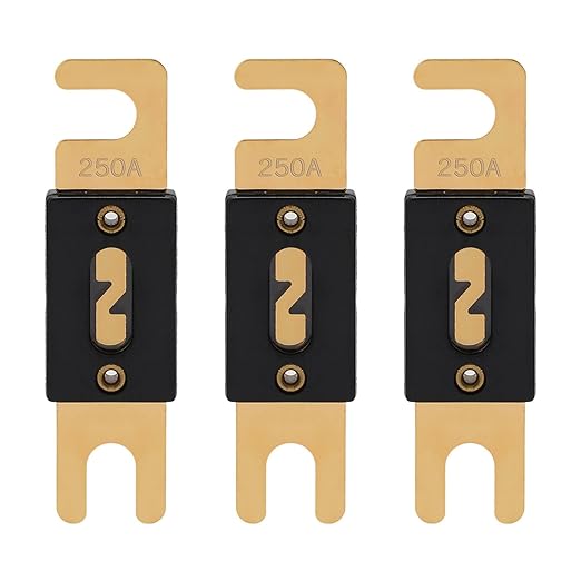 250A ANL Fuse 250 Amp Inline Blade Fuses 32V for Car Audio Inverter Automotive Stereo (Pack of 3 pcs)