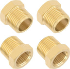 KOOTANS 4pcs Heavy Duty 1/2 NPT Male Thread to 3/8 NPT Female Thread Brass Reducer Hex Bushing Brass Fitting Pipe Hose Tube Adapter Convert