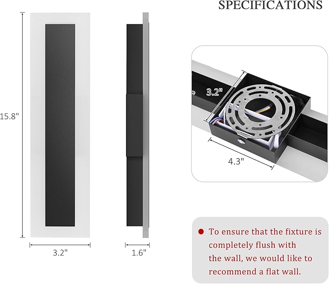 LamQee 15.8 Inch Long Outdoor Wall Lights Modern Exterior Lighting Fixtures for House, Waterproof 3000K 11W 550LM LED Linear Outdoor Wall Sconces Lighting for Porch Patio Garage Door Yard Indoor