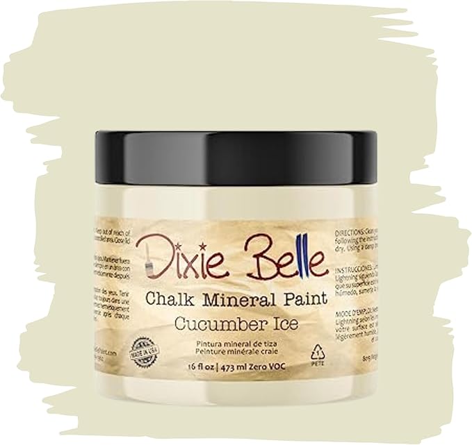 Dixie Belle Paint Company Chalk Finish Furniture Paint - Cucumber Ice (16oz) - Matte Subtle Green Chic Chalk Mineral DIY Furniture Paint