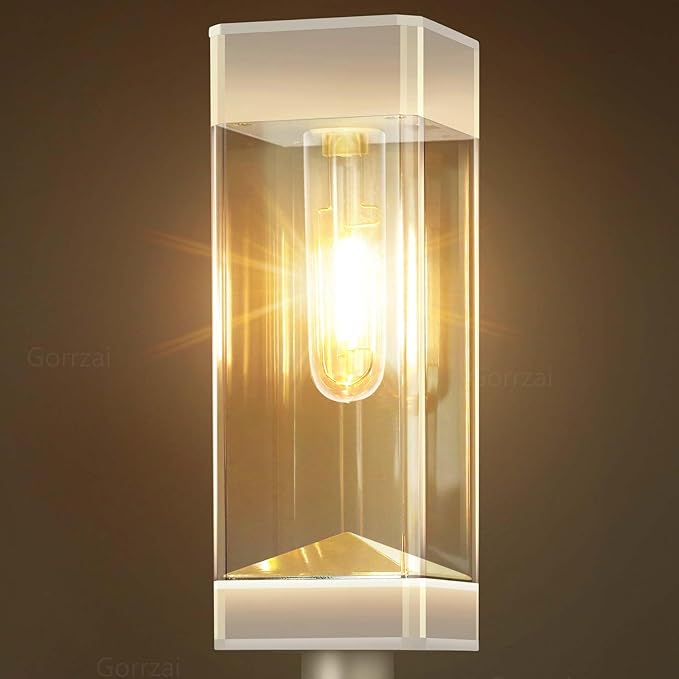 Solar Pathway Lights 8 Pack Solar Outdoor Lights with LED Tungsten Filament Bulb Waterproof Stainless Steel Garden Lighting for Outside Driveway Landscape Lawn Path Christmas (White)