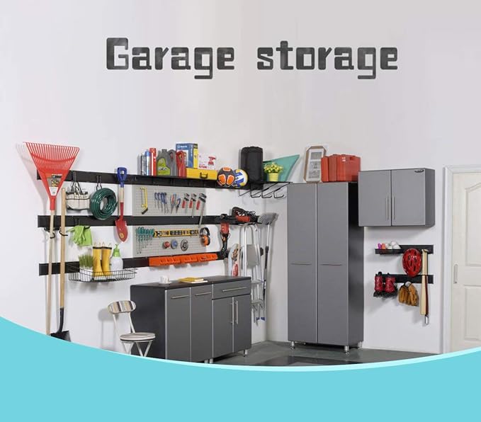 Ultrawall Garden Tool Organizer, 48 Inch Garage Tool Organizer Wall Mount, Heavy Duty Steel Wall Holders for Tools, 400lb Weight Capacity