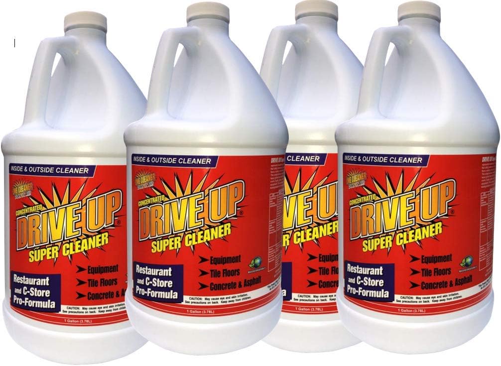 Concentrated Degreaser 4 x 1 Gal Multi Surface Safe Degreaser, Remove Motor Oil from Concrete, Industrial Strength