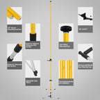 Laser Level Pole with Tripod, Telescoping Laser Level Tripod, 15.7Ft./4.8M with 1/4-Inch by 20-Inch Laser Mount for Rotary and Line Laser Level, 5/8"-11 Adapter Nut Included
