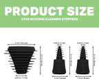 Hemper Plugs + Caps | Universal Cleaning Plugs for Glass Water Pipes and More | Fits Male & Female Joints | Leak-Proof Seal | Hassle-Free Cleaning | Durable, Reusable & Easy to Use - (Black)