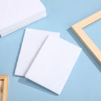 Hoolerry 40 Pcs White Scrub Pads Light Duty Scouring Non Woven Pad Non Scratch Abrasive Hand Multipurpose Scouring Sponge Multi Surface Scrubber Pads for Cleaning Polishing Home(5 x 7 Inch,White)