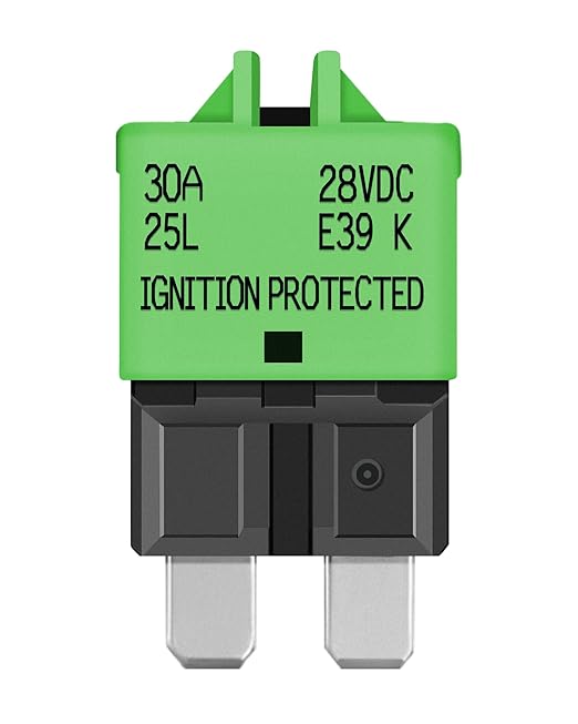 LENKRAD Automotive 30 Amp ATC/ATO Resettable Fuse 30A Manual Reset Standard Blade 30Amp Fuses Manual-Reset Circuit Breaker 30A for Car Truck RV Marine Boat Trolling Motorhome, 5 Pack
