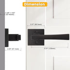 knobelite 1 Pack Dummy Door Handles,Matte Black Square Door Levers,Non-Turing Single Side Knob Pull for Closet French Doors