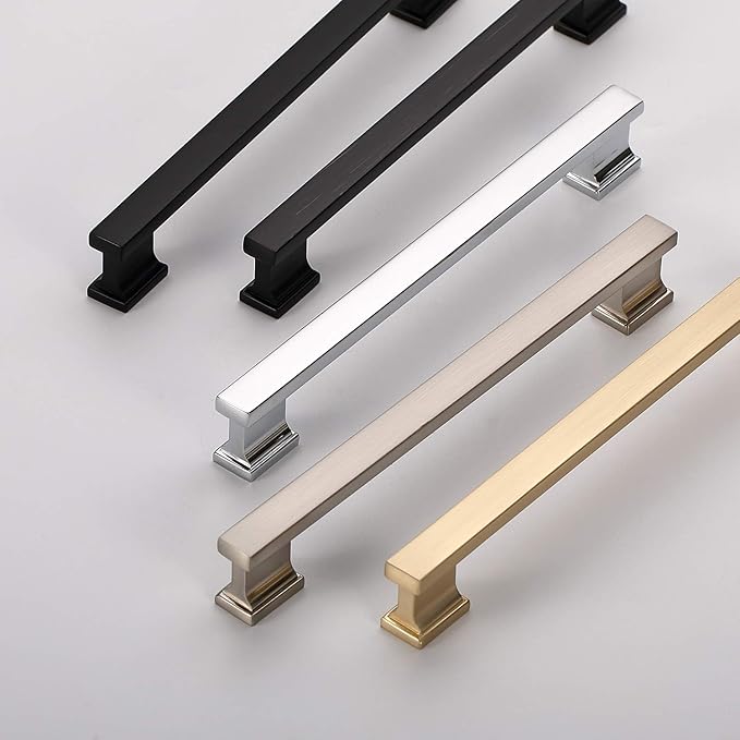 Alzassbg 15 Pack Brushed Satin Nickel Cabinet Pulls, 6-1/4 Inch(160mm) Hole Centers Kitchen Cabinet Handles for Cabinets and Drawers AL3061SN