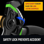 Ultra Sharp Japanese Steel Pruning Shears - Cuts 3X Easier, Weak Hand Arthritis Clippers, Rust-Resistant Titanium Coated Pruner, Effortlessly Cuts 3/4 Inch