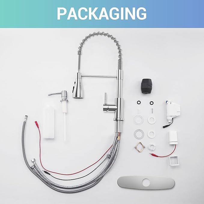 APPASO Touchless Kitchen Faucet, 3 Modes Smart Motion Sensor Kitchen Faucet with Pull Down Sprayer, Brushed Nickel Activated Faucet for Kitchen Sink with Soap Dispenser