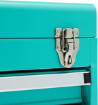 Amazon Basics Steel Tool Box Storage and Organization Drawers, 18.11 x 8.66 x 9.45 in, Turquoise Powder Coated Finish
