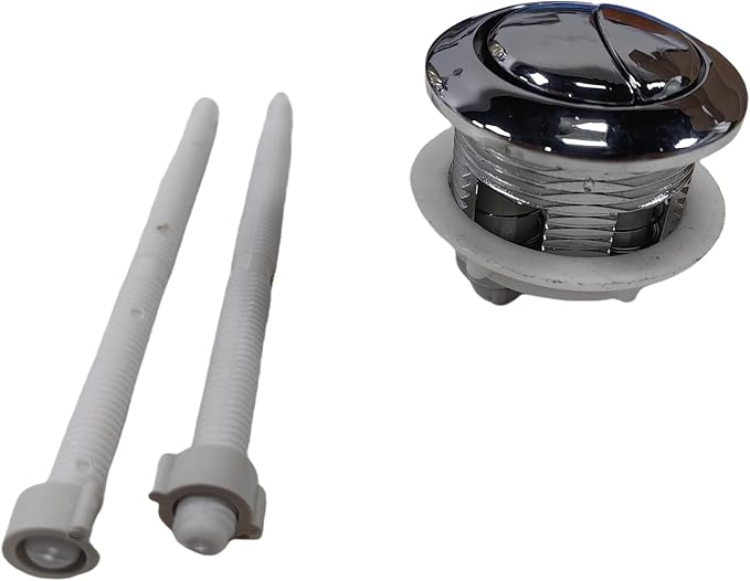 OPTPB-38AB Dual Flushing Toilet Push Button Spare Parts, Satin Chrome Toilet Parts with 2.28inch(58mm) Hole in the Toilet Tank Lid.The rod is 4.3 inches long