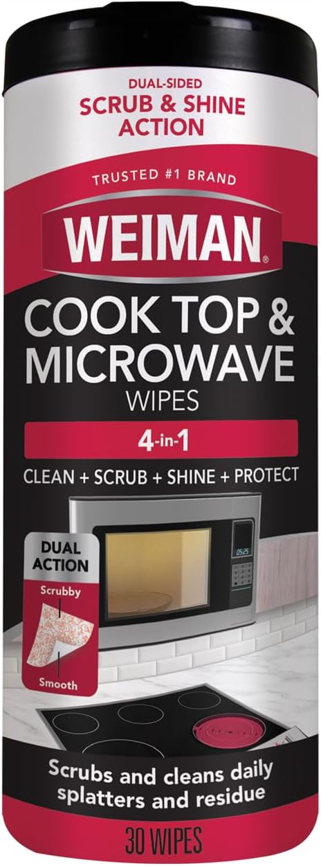 Weiman Cooktop & Microwave Cleaning Wipes - 30 Count