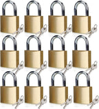 ABRAFOX Lock Solid Brass Keyed Different Padlock-12pack(24 Keys)