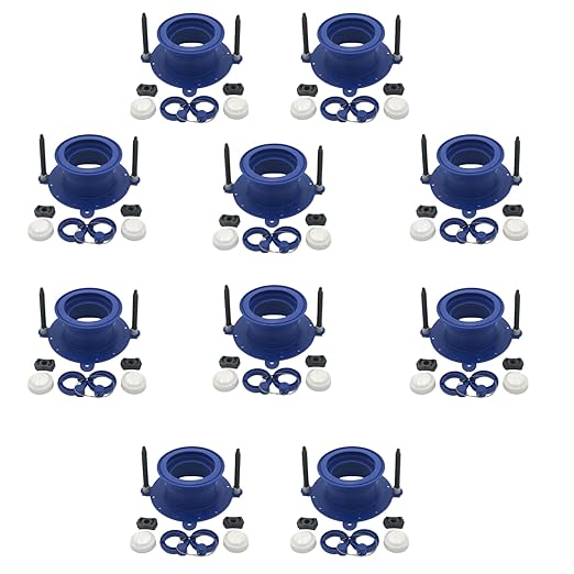 One N Done Toilet Flange Repair Kit – Complete Toilet Wax Ring Replacement Kit – Durable Waxless Toilet Ring – Includes Toilet Flange Bolts, Toilet Bowl Caps, and Toilet Flange Extension Kit (10 Pack)