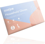 COOLJOB 2 Pairs Thickened Rubber Gloves with Cotton Lining & Non-slip Grip, Colorful Household Long Lasting Dishwashing Gloves for Kitchen & Bathroom Cleaning, Orange & Blue, Large