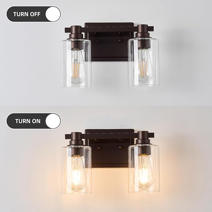 2 Lights Bathroom Lighting Fixtures Over Mirror Oil Rubbed Bronze Bathroom Vanity Light Fixture Farmhouse Vanity Light Vintage for Bedroom Living Room Hallway