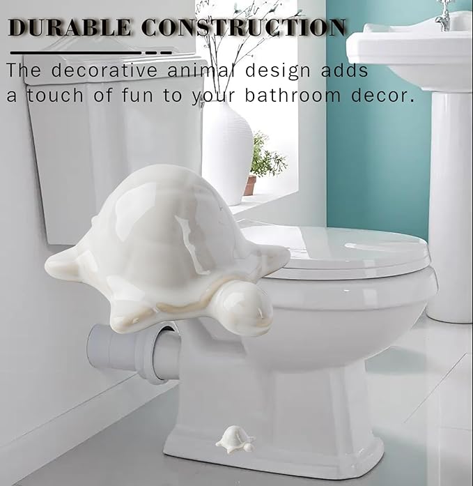 Toilet Bolt Covers, Turtle Ceramic Bolt Caps - Fun and Cute Bathroom Decor for Easy Installation - Decorative Bolt Caps for Bottom of Toilet (White turtle 2pcs)