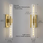 Gold Bathroom Vanity Lights Over Mirror,Modern Wall Light Fixture Sconce with Clear Glass for Bedroom,Bathroom,Hallway.