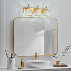 Crystal Vanity Lights - Gold 3 Light Modern Vanity Light for Bathroom